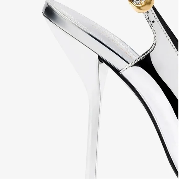 🩶🔹️Larroudé🔹️ x Altuzarra Pump In Silver Specchio - Picture 4 of 5
